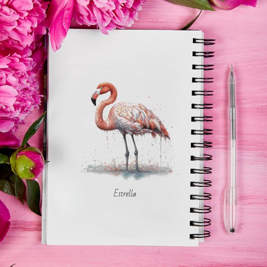 Flamingo Radiance: Waterverf Art, custom Planner