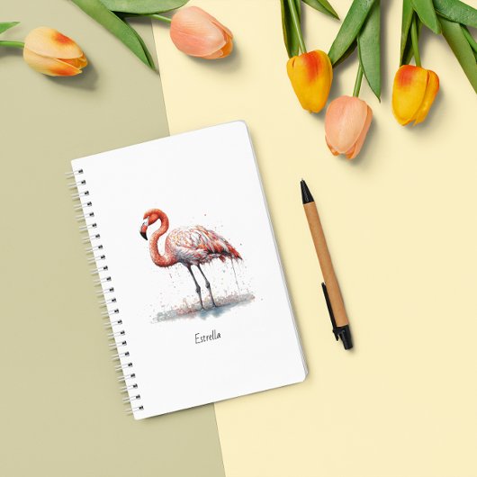 Flamingo Radiance: Waterverf Art, custom Planner