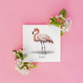 Flamingo Radiance: Waterverf Flamingo, op maat Kaart