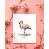 Flamingo Radiance: Waterverf Flamingo, op maat Kaart