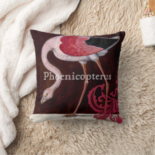 Flamingo Raspberry Damask, Vintage van Phoenicopte Kussen