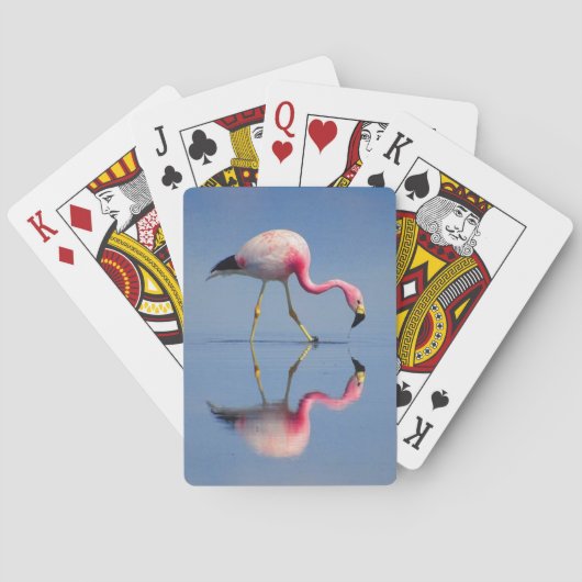 flamingo reflectie pokerkaarten (Achterkant)