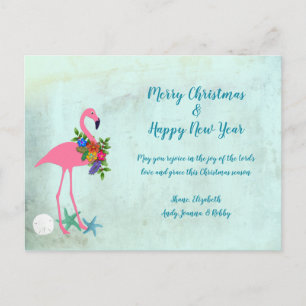 Flamingo Rejoice Grunge Briefkaart voor kerstmis