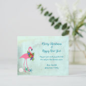 Flamingo Rejoice Grunge Briefkaart voor kerstmis (Staand voorkant)