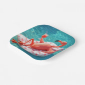 Flamingo Relaxing On a Pool Mattress Papieren Bordje (Gebogen)