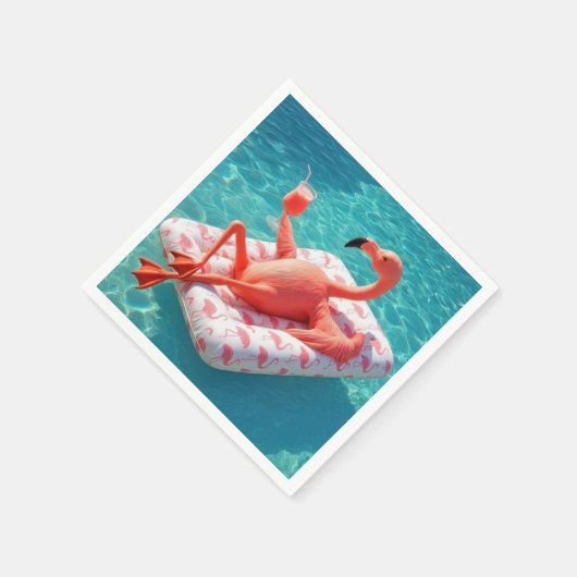 Flamingo Relaxing On a Pool Mattress Servet (Hoek)
