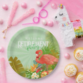 Flamingo Retirement Green Papieren Bordje (Feest)