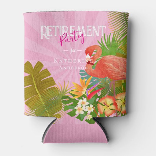 Flamingo Retirement Pink Can Cooler (Voorkant)