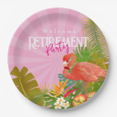 Flamingo Retirement Pink Papieren Bordje (Voorkant)