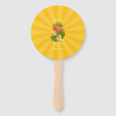 Flamingo Retirement Yellow Orange Cooler Handwaaier (Achterkant)