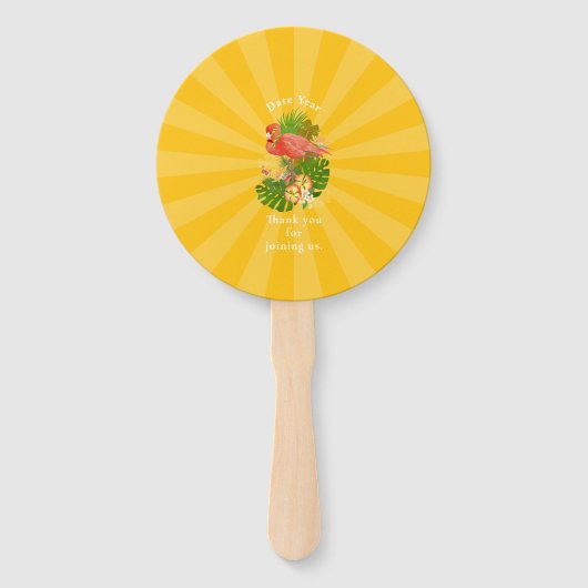 Flamingo Retirement Yellow Orange Cooler Handwaaier (Achterkant)