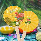 Flamingo Retirement Yellow Orange Cooler Handwaaier