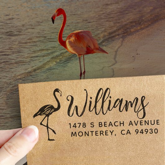 Flamingo Retouradres Florida Rubberstempel