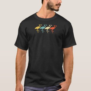 Flamingo Retro Bird Wading 60s 70s T-shirt