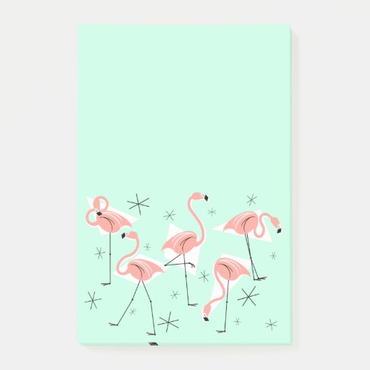 Flamingo Retro Green post-it noot verticaal Post-it® Notes (Voorkant)