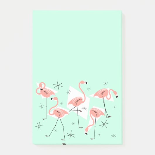 Flamingo Retro Green post-it noot verticaal Post-it® Notes (Voorkant)