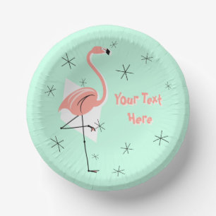 Flamingo Retro Green Text Papieren Kommen