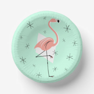 Flamingo Retro Groen Papieren Kommen