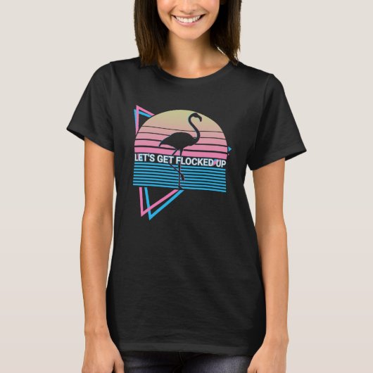 Flamingo Retro Laten we opgevlokt Pullover Hoodi (Voorkant)