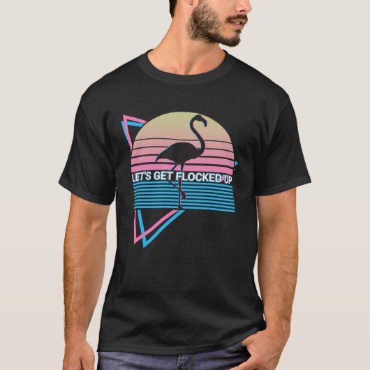 Flamingo Retro Laten we opgevlokt Pullover Hoodi (Voorkant)