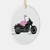 Flamingo Riding A-motorfiets Keramisch Ornament (Rechts)
