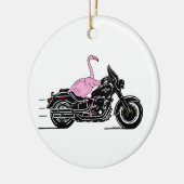 Flamingo Riding A-motorfiets Keramisch Ornament (Links)