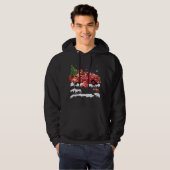 Flamingo Riding Rode Vrachtwagen Vrolijk Kerstmis Hoodie (Voorkant volledig)