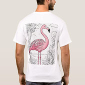 Flamingo Rijden Aanpassen Mannen T-shirt (Achterkant)