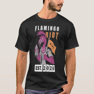 Flamingo Riot Stedelijke Esthetische Vormgeving T-shirt