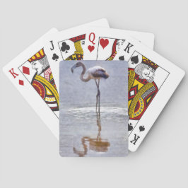 Flamingo Ripples and Reflections Waterverf Pokerkaarten