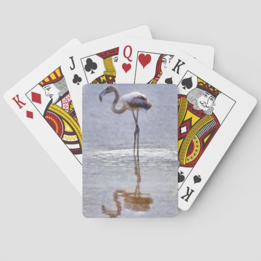 Flamingo Ripples and Reflections Waterverf Pokerkaarten (Achterkant)