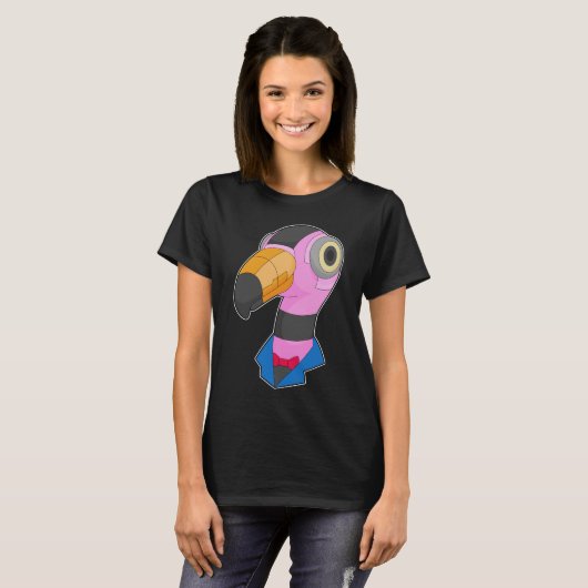 Flamingo Robot T-shirt (Voorkant volledig)