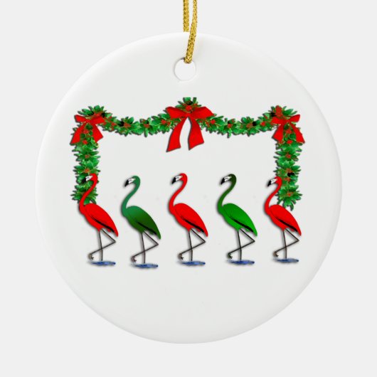 Flamingo Rockettes Dansend Show Keramisch Ornament (Voorkant)