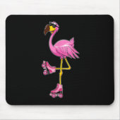 Flamingo Roller Schaatsen - Funny Flamingo Lover R Muismat (Voorkant)