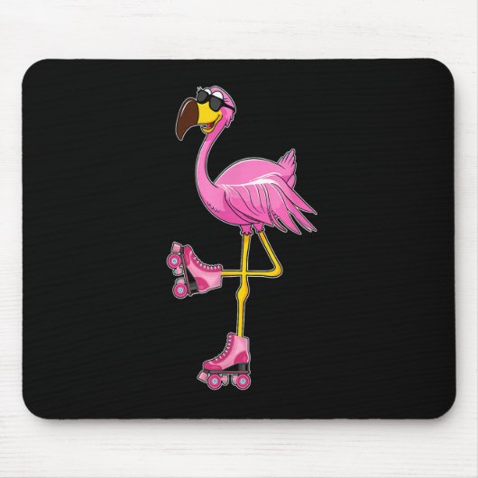 Flamingo Roller Schaatsen - Funny Flamingo Lover R Muismat (Voorkant)