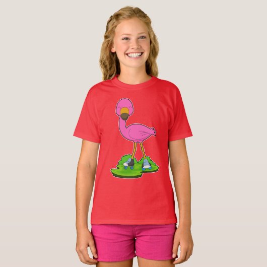 Flamingo Rolschaatsen Roller schaatsen T-shirt (Voorkant volledig)