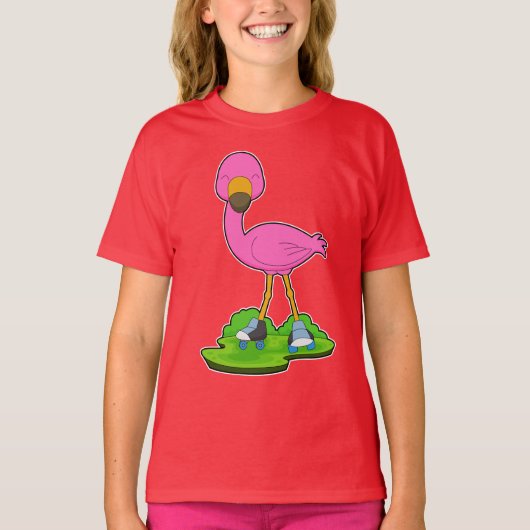 Flamingo Rolschaatsen Roller schaatsen T-shirt (Voorkant)