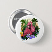 Flamingo Ronde Button 5,7 Cm (Voorkant /achterkant)