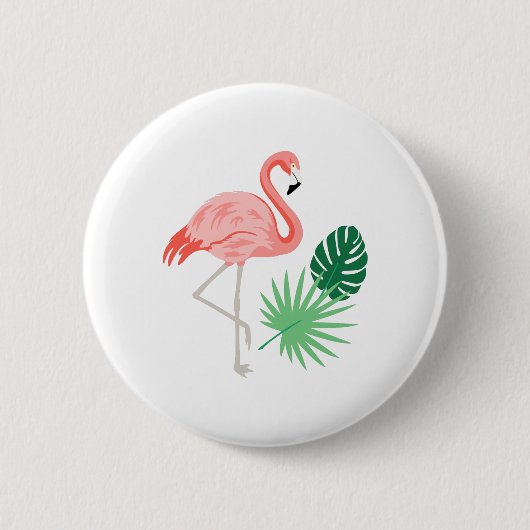 Flamingo Ronde Button 5,7 Cm (Voorkant)