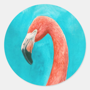 Flamingo Ronde Sticker