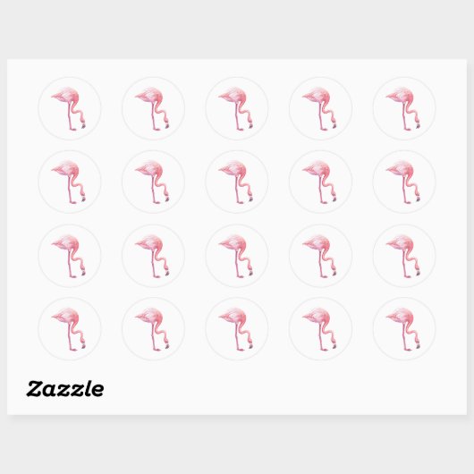 Flamingo Ronde Sticker (Vel)