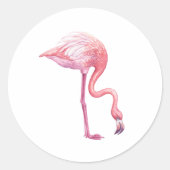 Flamingo Ronde Sticker (Voorkant)