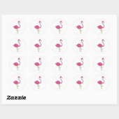 flamingo ronde sticker (Vel)