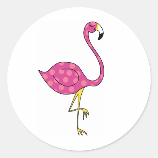 flamingo ronde sticker (Voorkant)