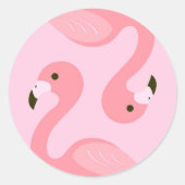 Flamingo Ronde Sticker (Voorkant)