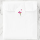 flamingo ronde sticker (Tas)