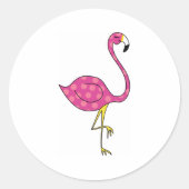 flamingo ronde sticker (Voorkant)
