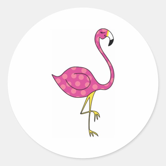 flamingo ronde sticker (Voorkant)