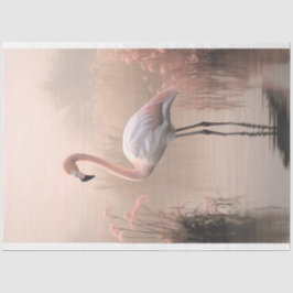 Flamingo, Roos roze, Misty Lake, Pampas Grass Tissuepapier