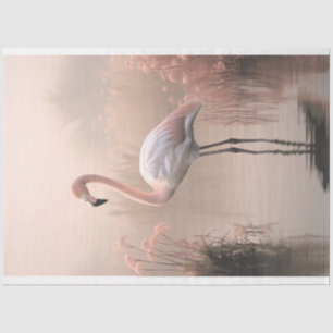 Flamingo, Roos roze, Misty Lake, Pampas Grass Tissuepapier